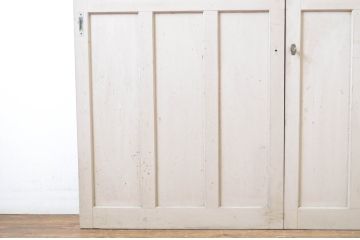 アンティーク建具　ペイント仕上げ限定　フレンチなインテリアにもぴったりなガラス戸2枚セット(引き戸)(R-064264)