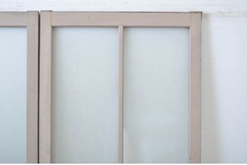 アンティーク建具　ペイント仕上げ限定　フレンチなインテリアにもぴったりなガラス戸2枚セット(引き戸)(R-064264)