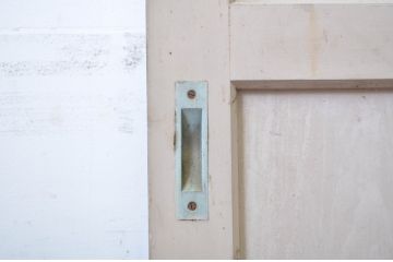 アンティーク建具　ペイント仕上げ限定　フレンチなインテリアにもぴったりなガラス戸2枚セット(引き戸)(R-064264)