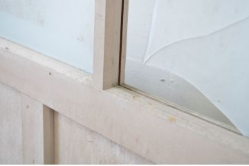 アンティーク建具　ペイント仕上げ限定　フレンチなインテリアにもぴったりなガラス戸2枚セット(引き戸)(R-064264)