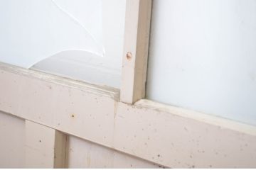 アンティーク建具　ペイント仕上げ限定　フレンチなインテリアにもぴったりなガラス戸2枚セット(引き戸)(R-064264)