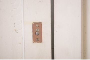 アンティーク建具　ペイント仕上げ限定　フレンチなインテリアにもぴったりなガラス戸2枚セット(引き戸)(R-064264)