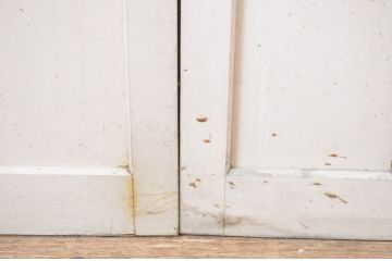 アンティーク建具　ペイント仕上げ限定　フレンチなインテリアにもぴったりなガラス戸2枚セット(引き戸)(R-064264)