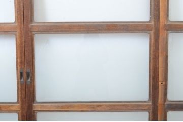 アンティーク建具　シンプルなデザインで取り入れやすいガラス戸4枚セット(引き戸)(R-064265)