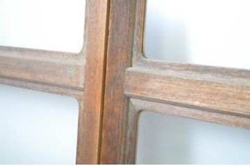 アンティーク建具　シンプルなデザインで取り入れやすいガラス戸4枚セット(引き戸)(R-064265)