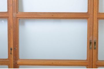 アンティーク建具　シンプルなデザインで取り入れやすいガラス戸4枚セット(引き戸)(R-064265)