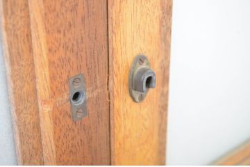 アンティーク建具　シンプルなデザインで取り入れやすいガラス戸4枚セット(引き戸)(R-064265)