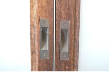 アンティーク建具　シンプルなデザインで取り入れやすいガラス戸4枚セット(引き戸)(R-064266)