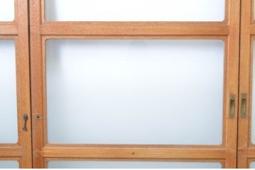 アンティーク建具　シンプルなデザインで取り入れやすいガラス戸4枚セット(引き戸)(R-064266)