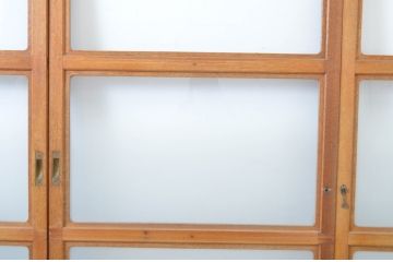 アンティーク建具　シンプルなデザインで取り入れやすいガラス戸4枚セット(引き戸)(R-064266)