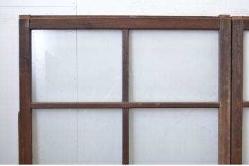 アンティーク建具　どこか懐かしさを感じるガラス戸4枚セット(引き戸)(R-064267)