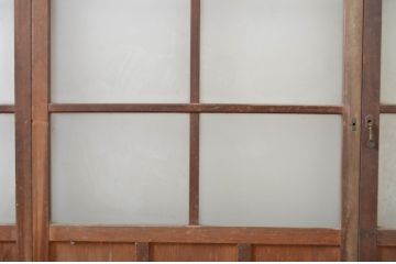 アンティーク建具　どこか懐かしさを感じるガラス戸4枚セット(引き戸)(R-064267)