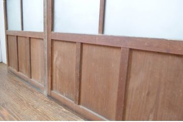 アンティーク建具　どこか懐かしさを感じるガラス戸4枚セット(引き戸)(R-064267)