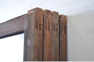 アンティーク建具　どこか懐かしさを感じるガラス戸4枚セット(引き戸)(R-064267)