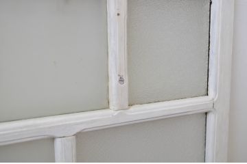 アンティーク建具　ペイント仕上げ限定　ホワイトカラーが爽やかなガラス窓2枚セット(ガラス戸、引き戸)(R-064269)