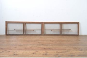 中古　ノスタルジックな雰囲気を醸し出す数寄屋のガラス欄間2枚セット(明り取り、明かり取り)(R-064272)