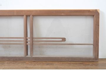 中古　ノスタルジックな雰囲気を醸し出す数寄屋のガラス欄間2枚セット(明り取り、明かり取り)(R-064272)