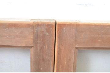 中古　ノスタルジックな雰囲気を醸し出す数寄屋のガラス欄間2枚セット(明り取り、明かり取り)(R-064272)
