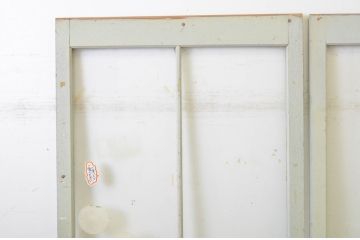 アンティーク建具　レトロな雰囲気たっぷりな背の高い店舗用ガラス戸2枚セット(引き戸)(R-064276)