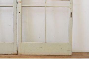 アンティーク建具　レトロな雰囲気たっぷりな背の高い店舗用ガラス戸2枚セット(引き戸)(R-064276)
