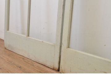 アンティーク建具　レトロな雰囲気たっぷりな背の高い店舗用ガラス戸2枚セット(引き戸)(R-064276)