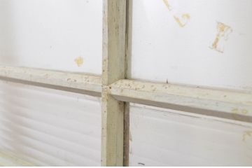 アンティーク建具　レトロな雰囲気たっぷりな背の高い店舗用ガラス戸2枚セット(引き戸)(R-064276)