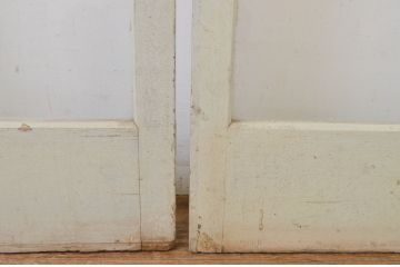 アンティーク建具　レトロな雰囲気たっぷりな背の高い店舗用ガラス戸2枚セット(引き戸)(R-064276)