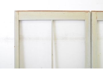 アンティーク建具　レトロな雰囲気たっぷりな背の高い店舗用ガラス戸2枚セット(引き戸)(R-064276)