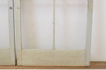 アンティーク建具　レトロな雰囲気たっぷりな背の高い店舗用ガラス戸2枚セット(引き戸)(R-064276)