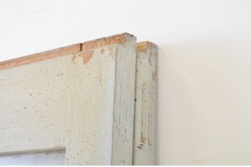 アンティーク建具　レトロな雰囲気たっぷりな背の高い店舗用ガラス戸2枚セット(引き戸)(R-064276)