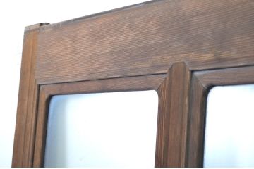 アンティーク建具　経年を感じる風合いが魅力の玄関戸2枚セット(ガラス戸、引き戸)(R-064277)