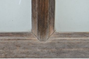 アンティーク建具　経年を感じる風合いが魅力の玄関戸2枚セット(ガラス戸、引き戸)(R-064277)