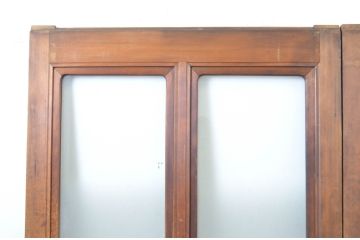 アンティーク建具　経年を感じる風合いが魅力の玄関戸2枚セット(ガラス戸、引き戸)(R-064277)