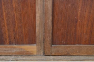 アンティーク建具　希少なプレスガラス入り!和の雰囲気を演出するガラス格子戸2枚セット(ガラス戸、引き戸、格子戸)(R-064278)