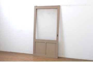 アンティーク建具　希少なプレスガラス入り!レトロな空間を引き立たせるガラス戸1枚(引き戸)(R-064279)