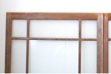 アンティーク建具　大正ロマンの雰囲気を醸し出すお洒落なガラス戸4枚セット(引き戸)(R-064281)