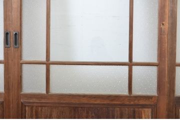 アンティーク建具　大正ロマンの雰囲気を醸し出すお洒落なガラス戸4枚セット(引き戸)(R-064281)