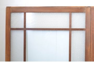 アンティーク建具　大正ロマンの雰囲気を醸し出すお洒落なガラス戸4枚セット(引き戸)(R-064281)