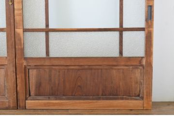 アンティーク建具　大正ロマンの雰囲気を醸し出すお洒落なガラス戸4枚セット(引き戸)(R-064281)