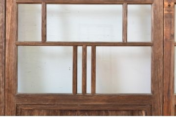 アンティーク建具　大正ロマン　時代の流れを感じさせるガラス戸4枚セット(引き戸)(R-064284)