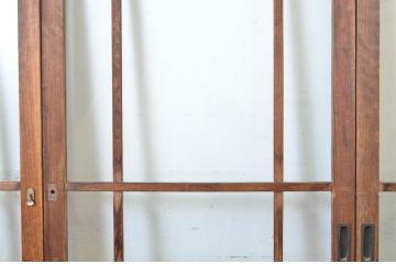 アンティーク建具　大正ロマン　時代の流れを感じさせるガラス戸4枚セット(引き戸)(R-064284)