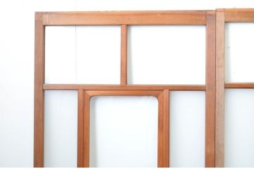 アンティーク建具　大正ロマン　懐かしい雰囲気を感じさせる幅狭ガラス戸4枚セット(引き戸)(R-064286)