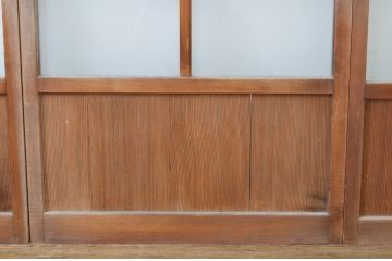 アンティーク建具　大正ロマン　懐かしい雰囲気を感じさせる幅狭ガラス戸4枚セット(引き戸)(R-064286)
