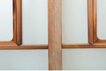 アンティーク建具　大正ロマン　懐かしい雰囲気を感じさせる幅狭ガラス戸4枚セット(引き戸)(R-064286)