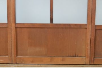 アンティーク建具　大正ロマン　懐かしい雰囲気を感じさせる幅狭ガラス戸4枚セット(引き戸)(R-064286)