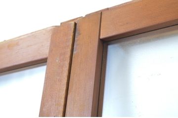 アンティーク建具　大正ロマン　懐かしい雰囲気を感じさせる幅狭ガラス戸4枚セット(引き戸)(R-064286)