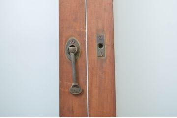 アンティーク建具　大正ロマン　懐かしい雰囲気を感じさせる幅狭ガラス戸4枚セット(引き戸)(R-064286)