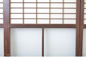 アンティーク建具　凛とした佇まいが気品あふれるガラス入り障子戸4枚セット(引き戸)(R-064287)