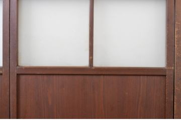 アンティーク建具　凛とした佇まいが気品あふれるガラス入り障子戸4枚セット(引き戸)(R-064287)