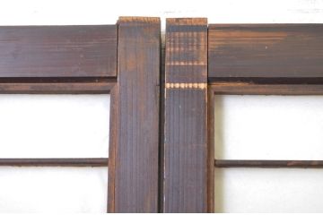 アンティーク建具　凛とした佇まいが気品あふれるガラス入り障子戸4枚セット(引き戸)(R-064287)